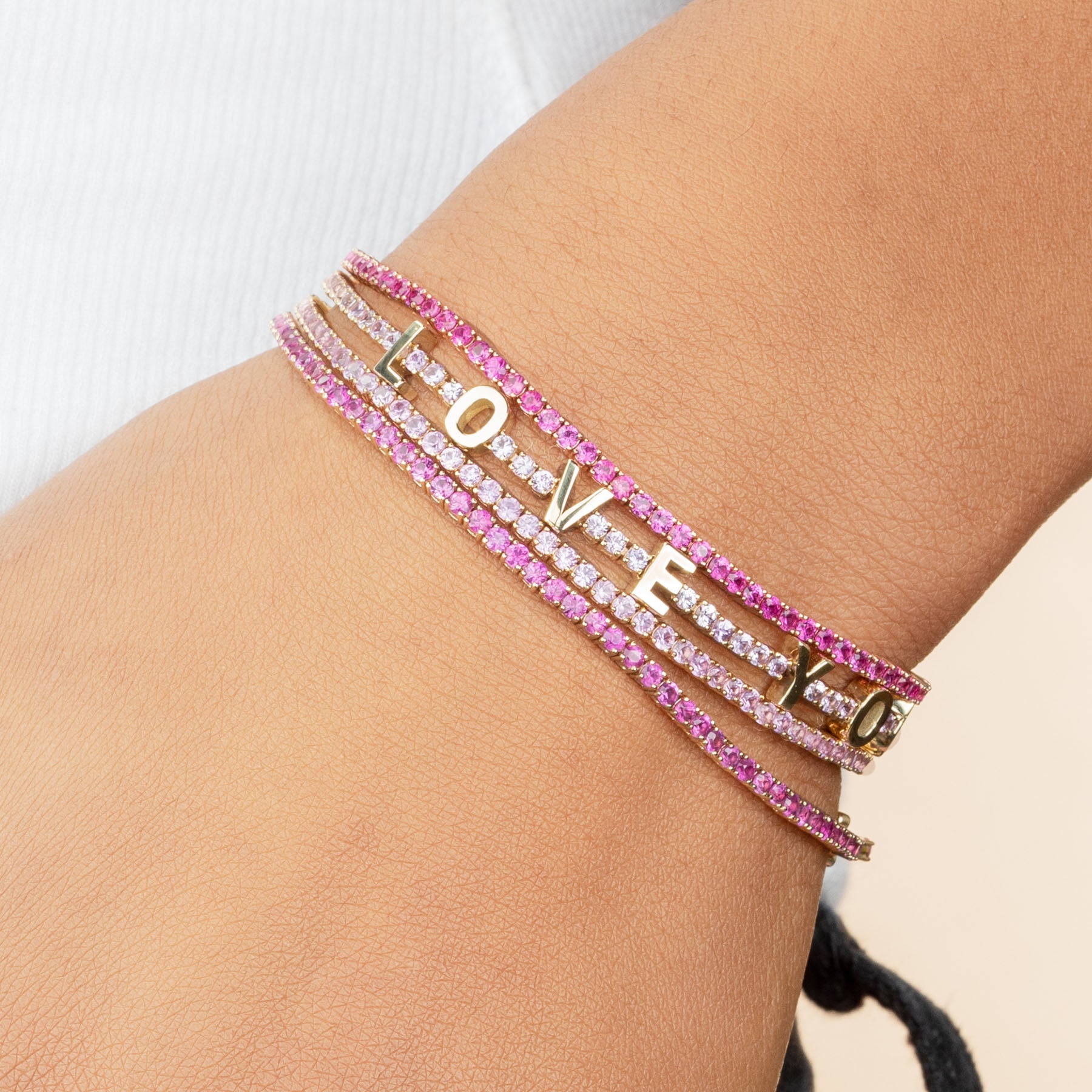 Pink Whisper Tennis Bracelet