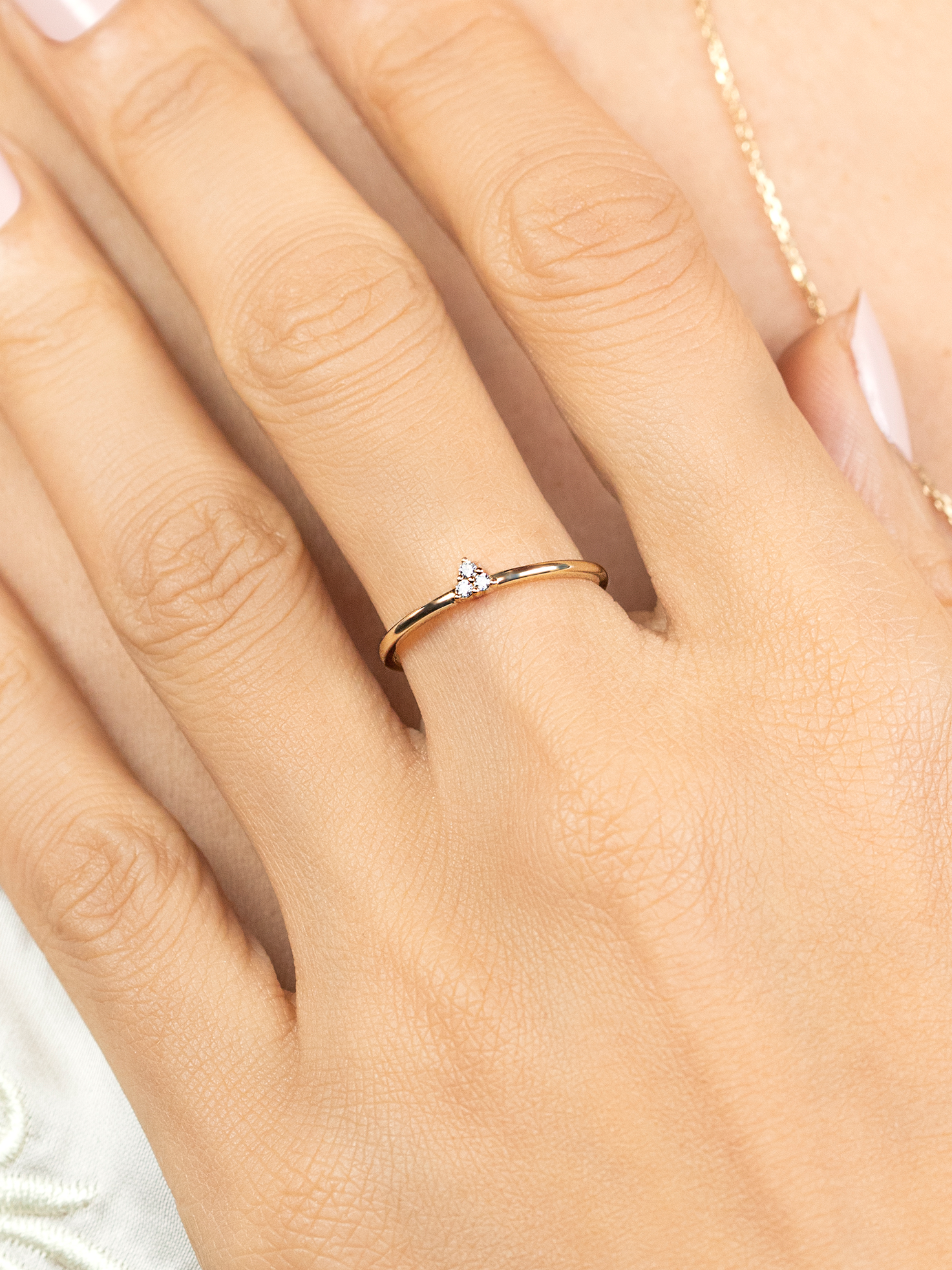 Flash Stacking Ring White Diamond 14k Yellow Gold – The Last Line