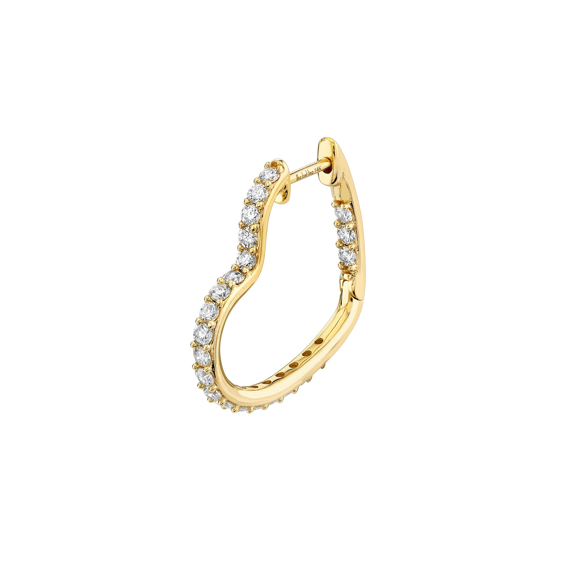 PRE ORDER Petite Heart Hoop - White Diamond / 14k Yellow
