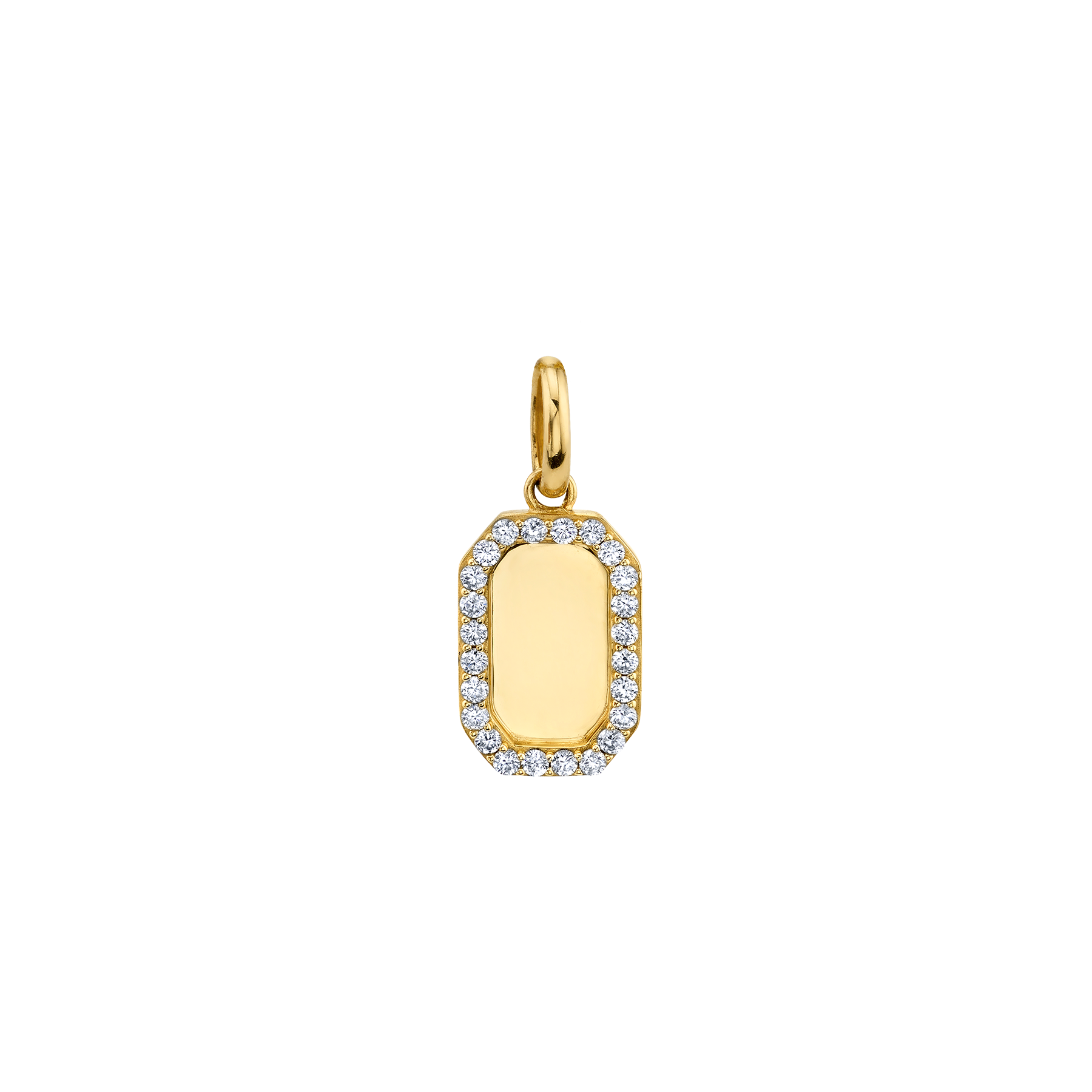Rectangle Pendant White Diamond 14k Yellow Gold – The Last Line