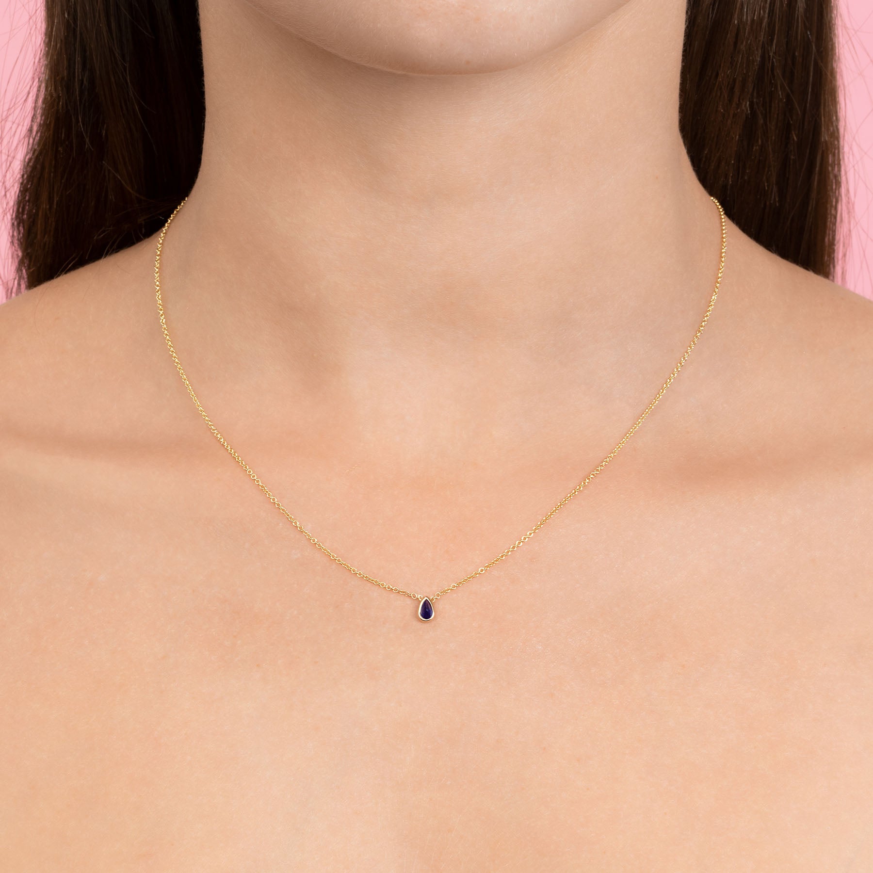 Teardrop sapphire necklace sales