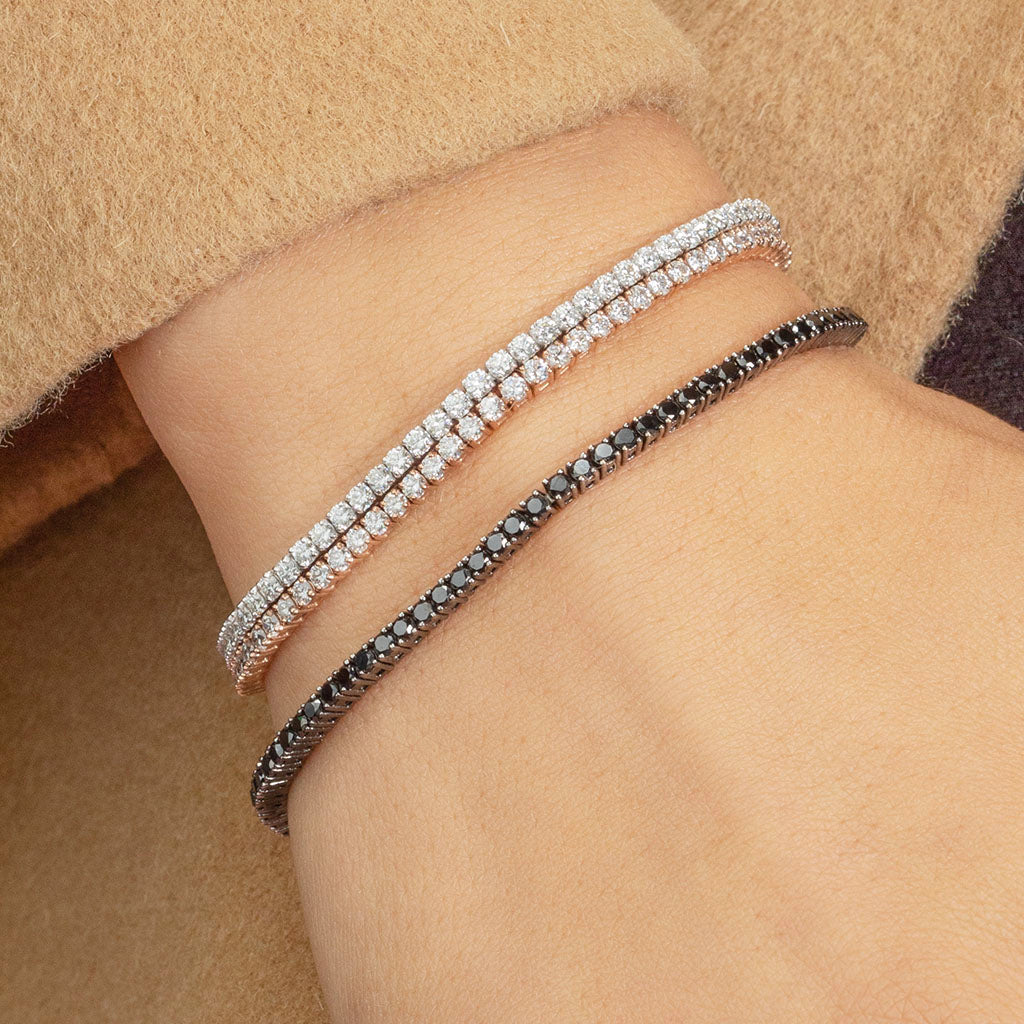 The Perfect Tennis Bracelet Black Diamond 14k Black Gold – The