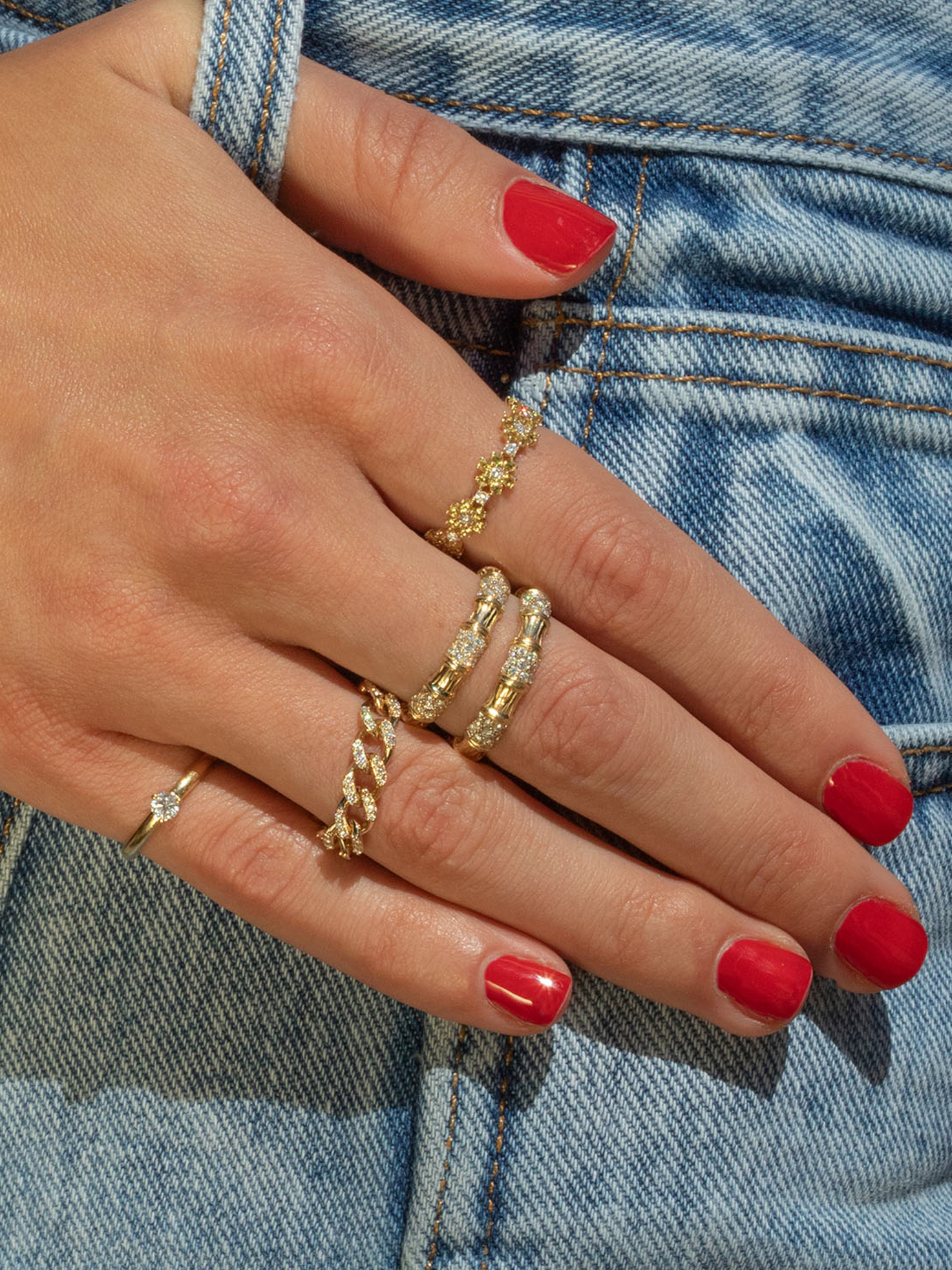 Freecus Flower Eternity Ring ［Light］ Flower Girl Eternity Ring - Fewer Finer