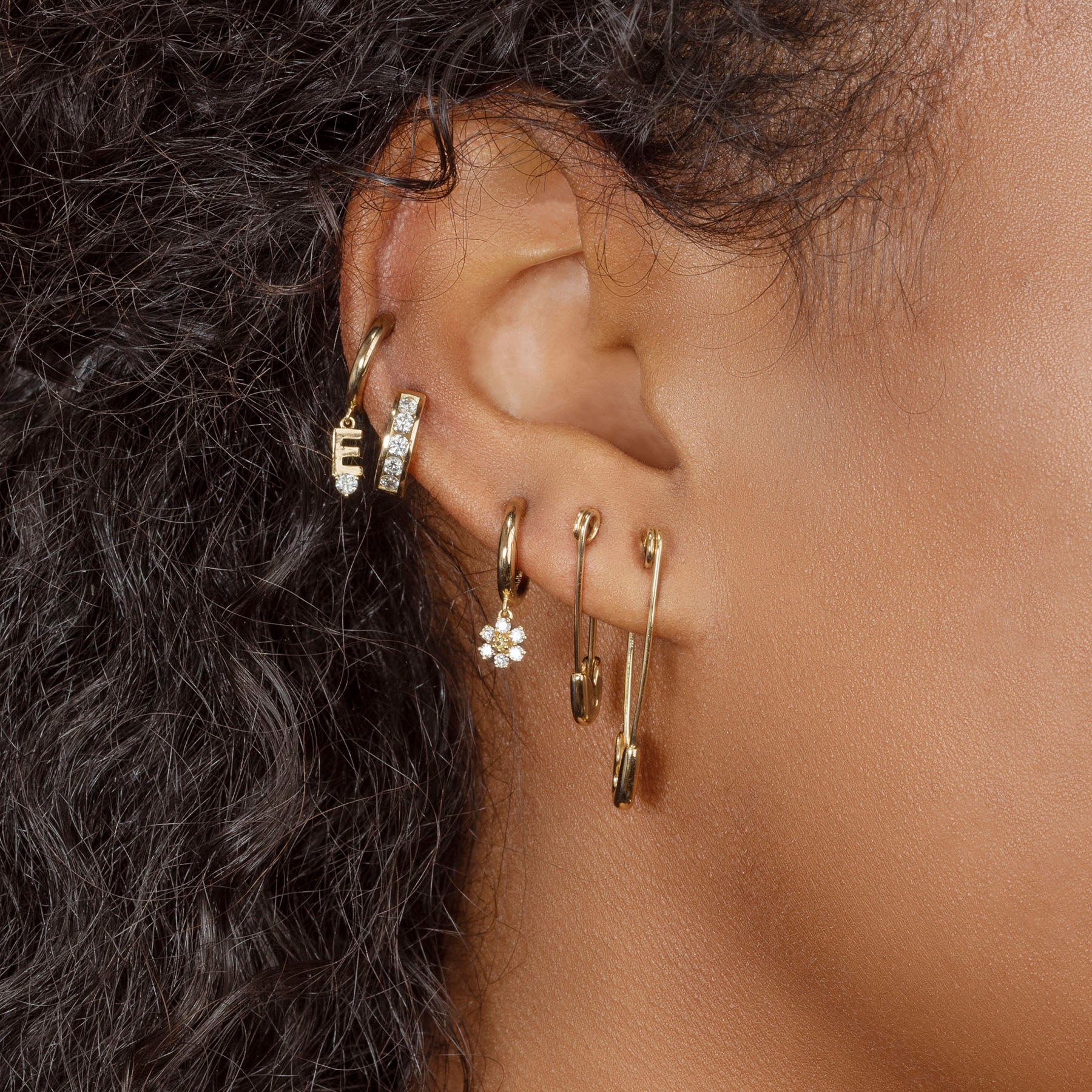 Safety Pin Earring - 14k Yellow Gold – The Last Line