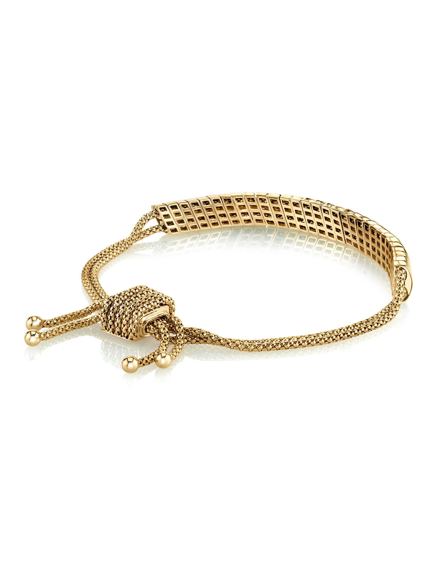 Snake Link Bracelet - White Diamond / 14k Yellow Gold – The
