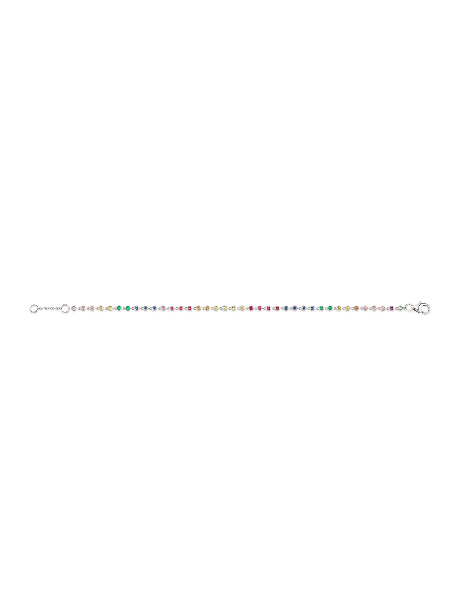 Bezel Link Bracelet - Rainbow / 14k White Gold – The Last Line