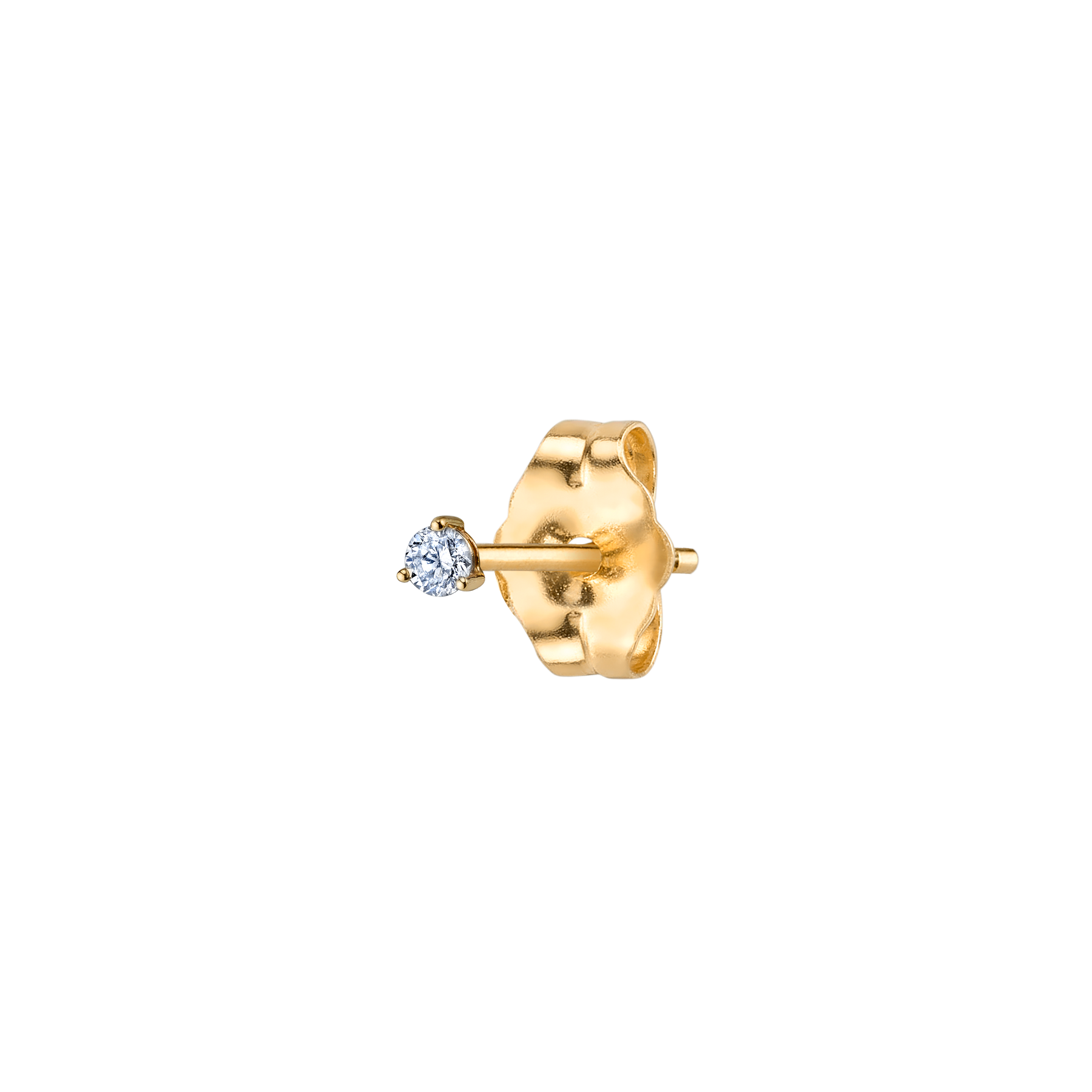 Round Stud #6 - White Diamond / 14k Yellow Gold – The Last Line