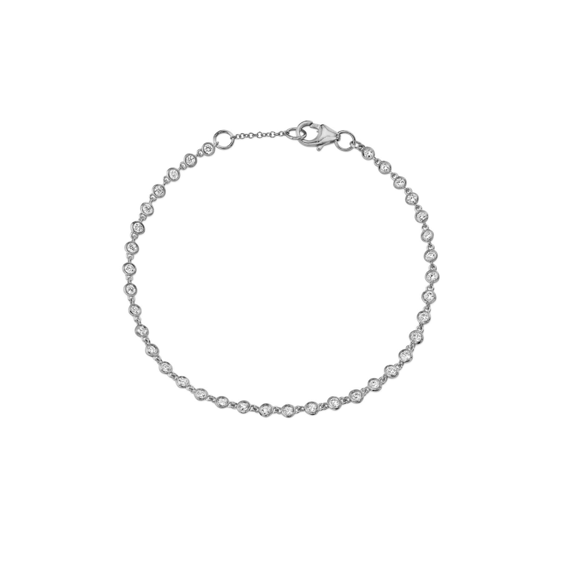 Bezel Link Bracelet - White Diamond / 14k White Gold – The Last Line