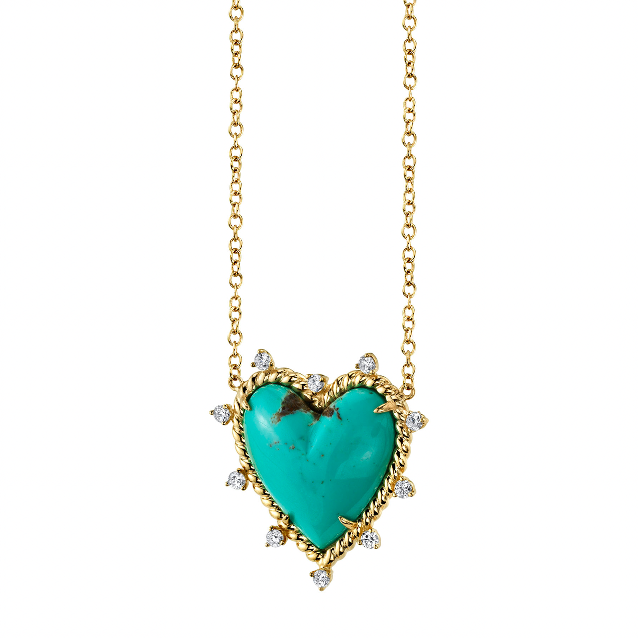 【threetimes】Heart twist necklace Diamond Twist Heart Outline Necklace 1/4 ct tw 10K Yellow