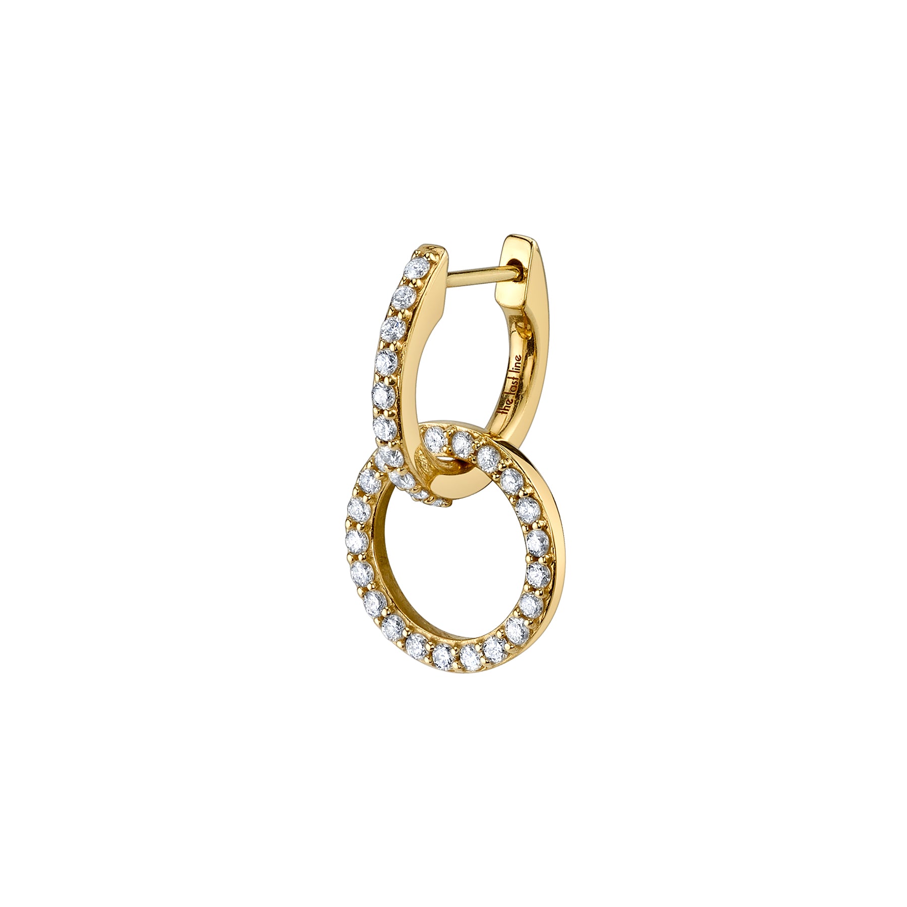 Numbering ♥ #3126 Double Line Pave Hoop Earrings CZ Pave Double Line Hoop Cartilage Ball Back Ear Piercing