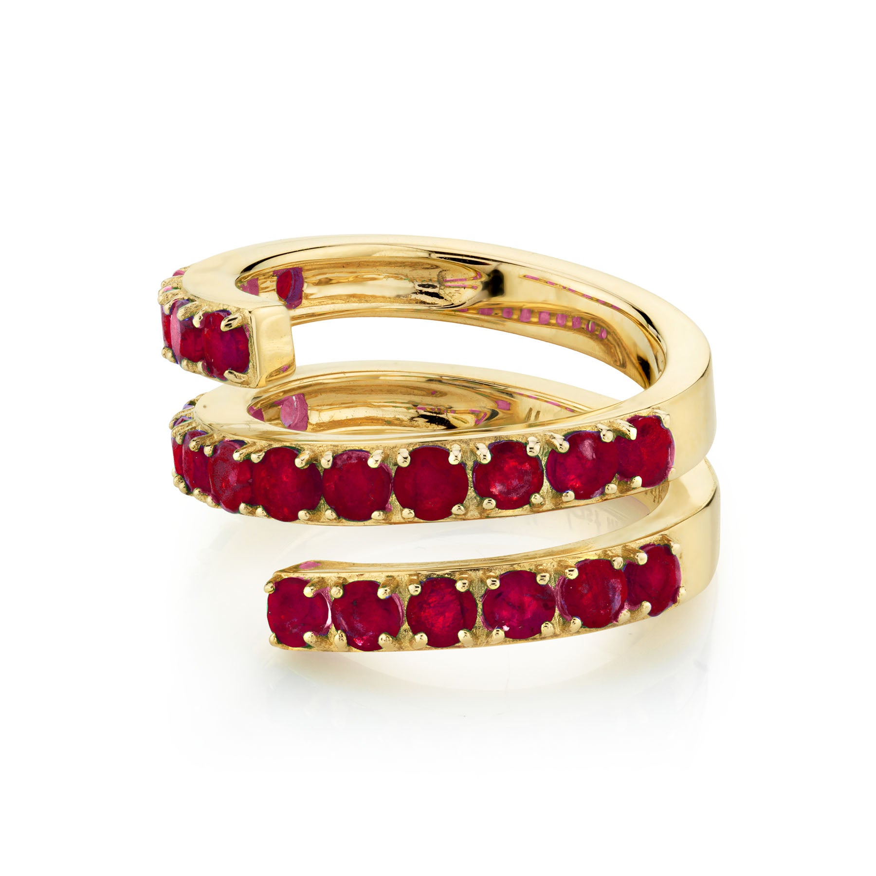 Double Twist Ring - Ruby / 14k Yellow Gold – The Last Line