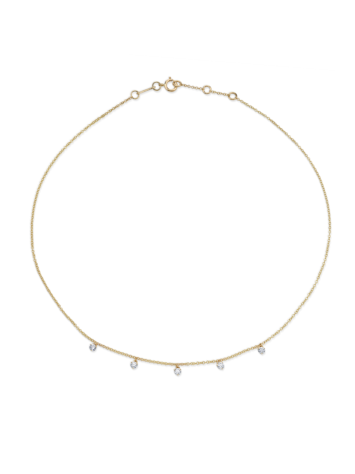 Five Solitaire Necklace - White Diamond / 14k Yellow Gold – The Last Line