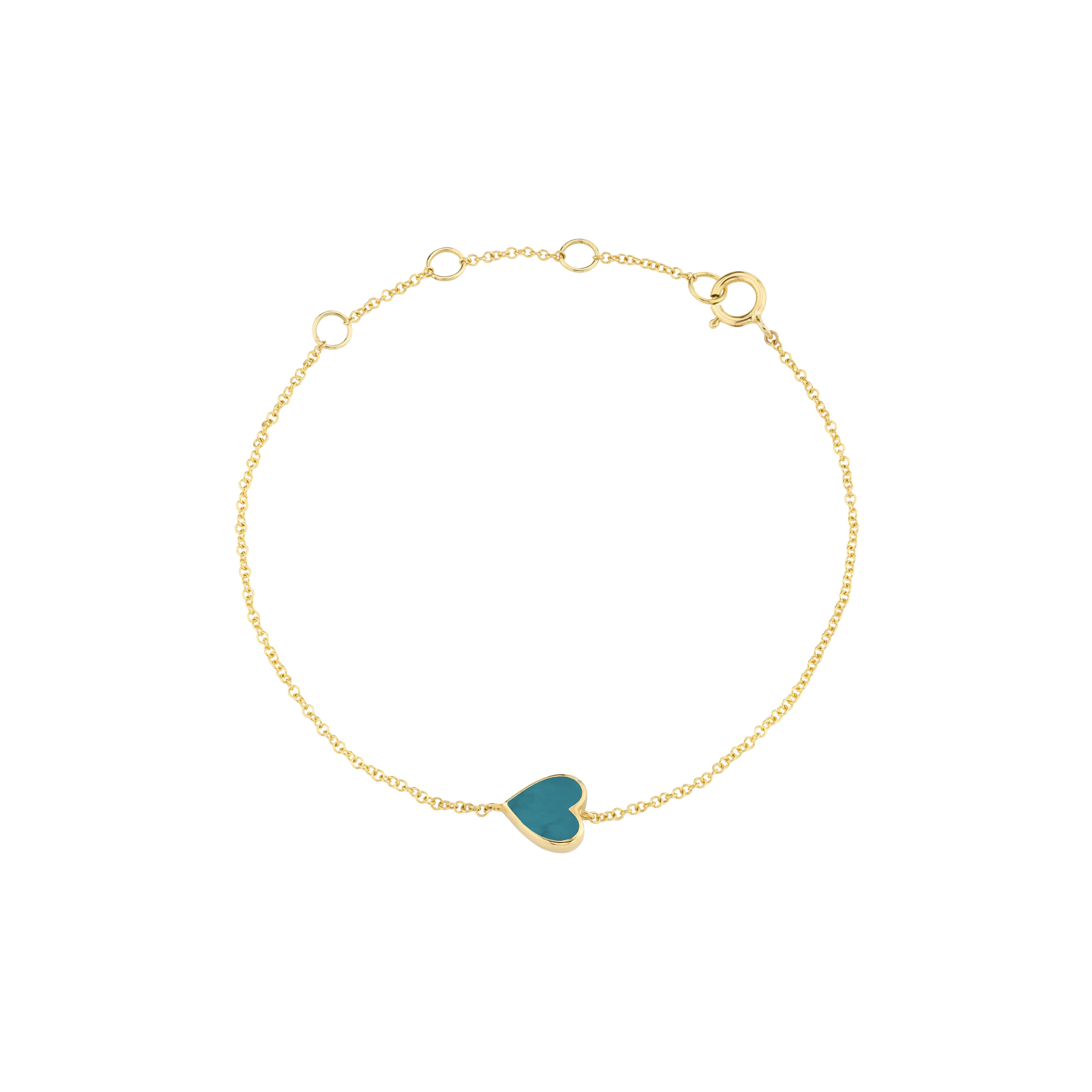 Heart Bracelet - Turquoise / 14k Yellow Gold – The Last Line