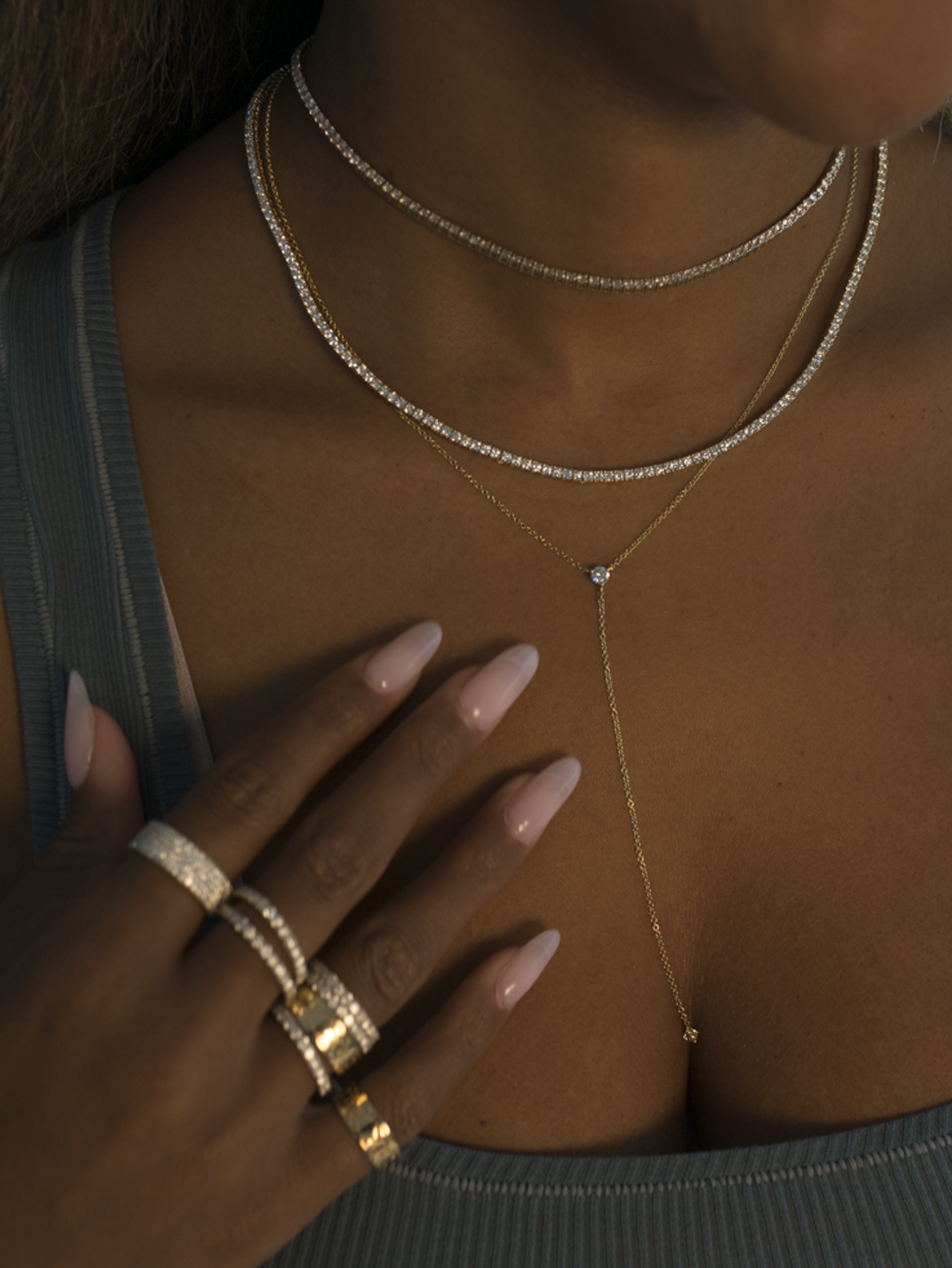 Lariat Necklace - White Diamond / 14k Yellow Gold – The Last