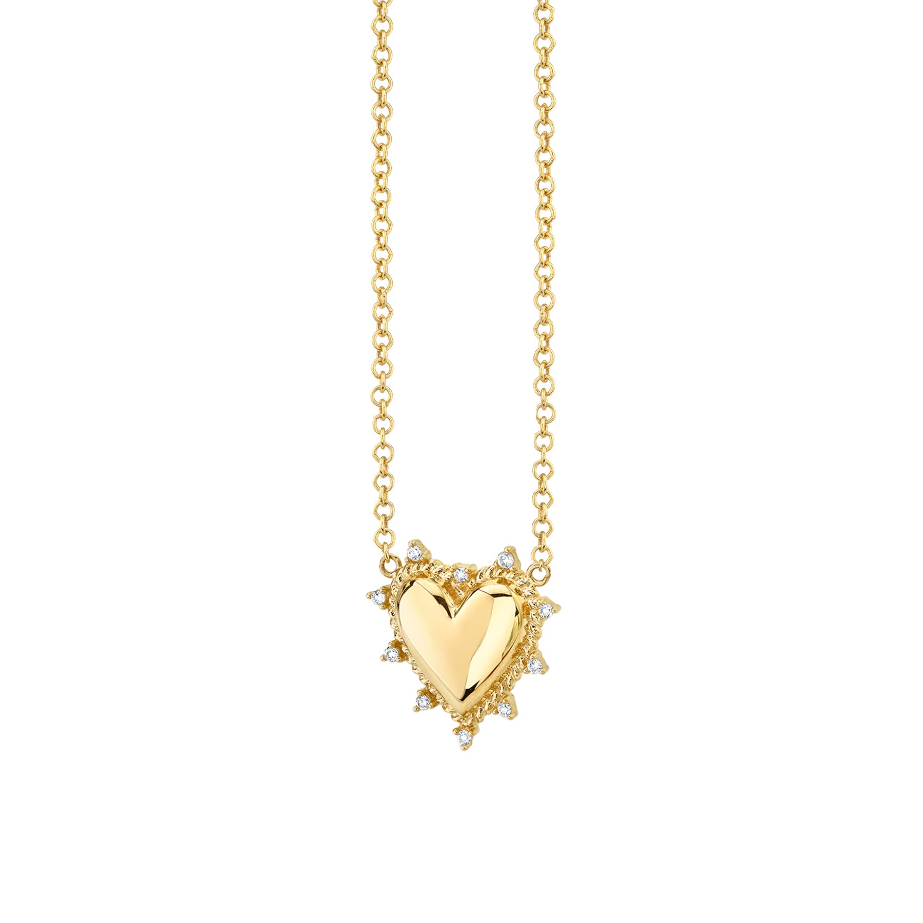 PRE ORDER Petite Heart Twist Necklace - White Diamond / 14k