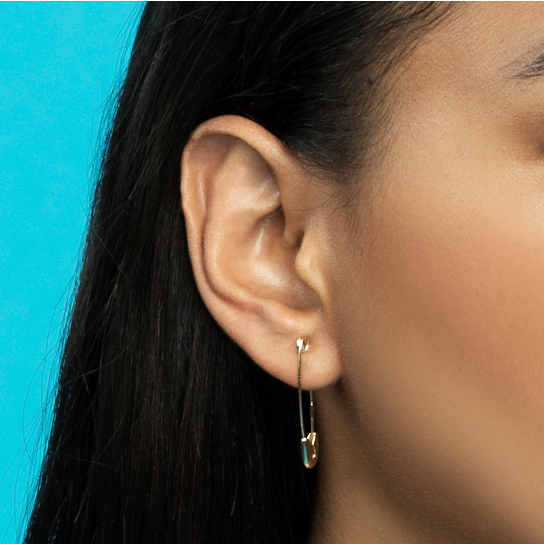 RILY 18k Pin Earring Gold ピアス　hyu 18K Yellow Gold Safety Pin Earring: Handmade Brooch (single) - Etsy