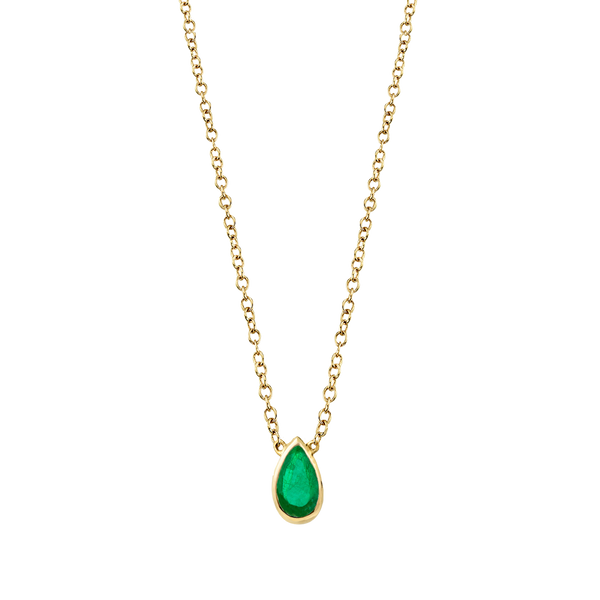 ◆天然エメラルド◆14k◆ 2/5 Carat (ctw) Natural Emerald Pendant Necklace in 14K