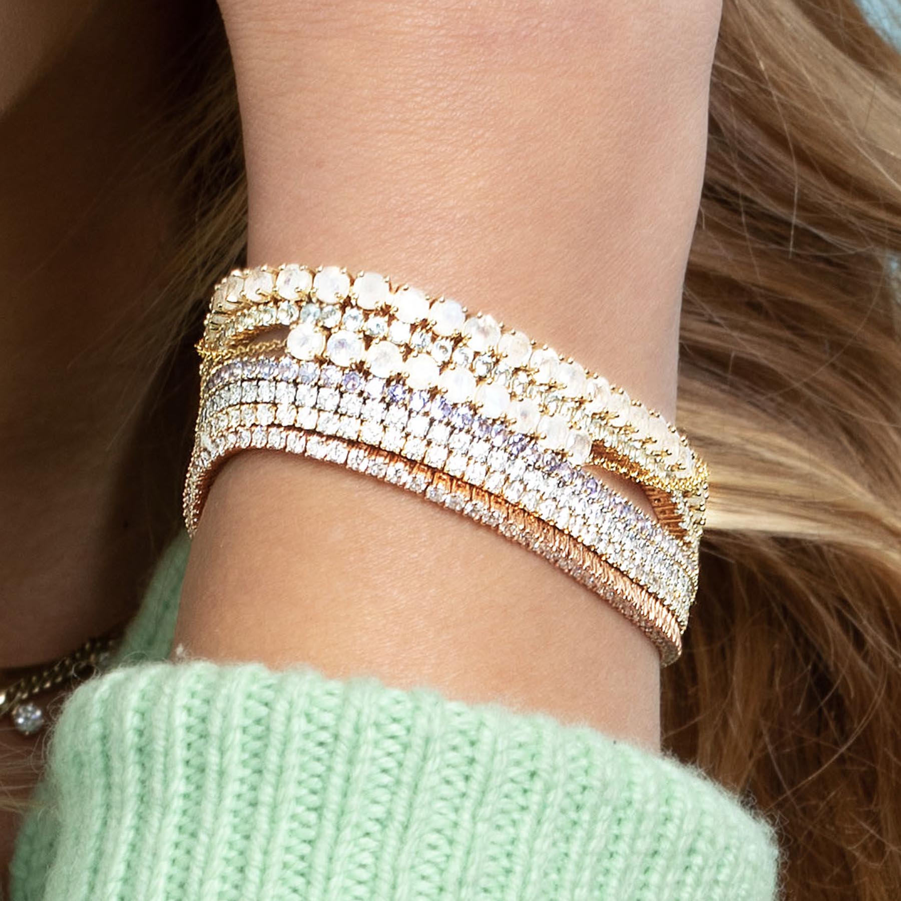 The Perfect Personalized Tennis Bracelet Moonstone 14k Yellow