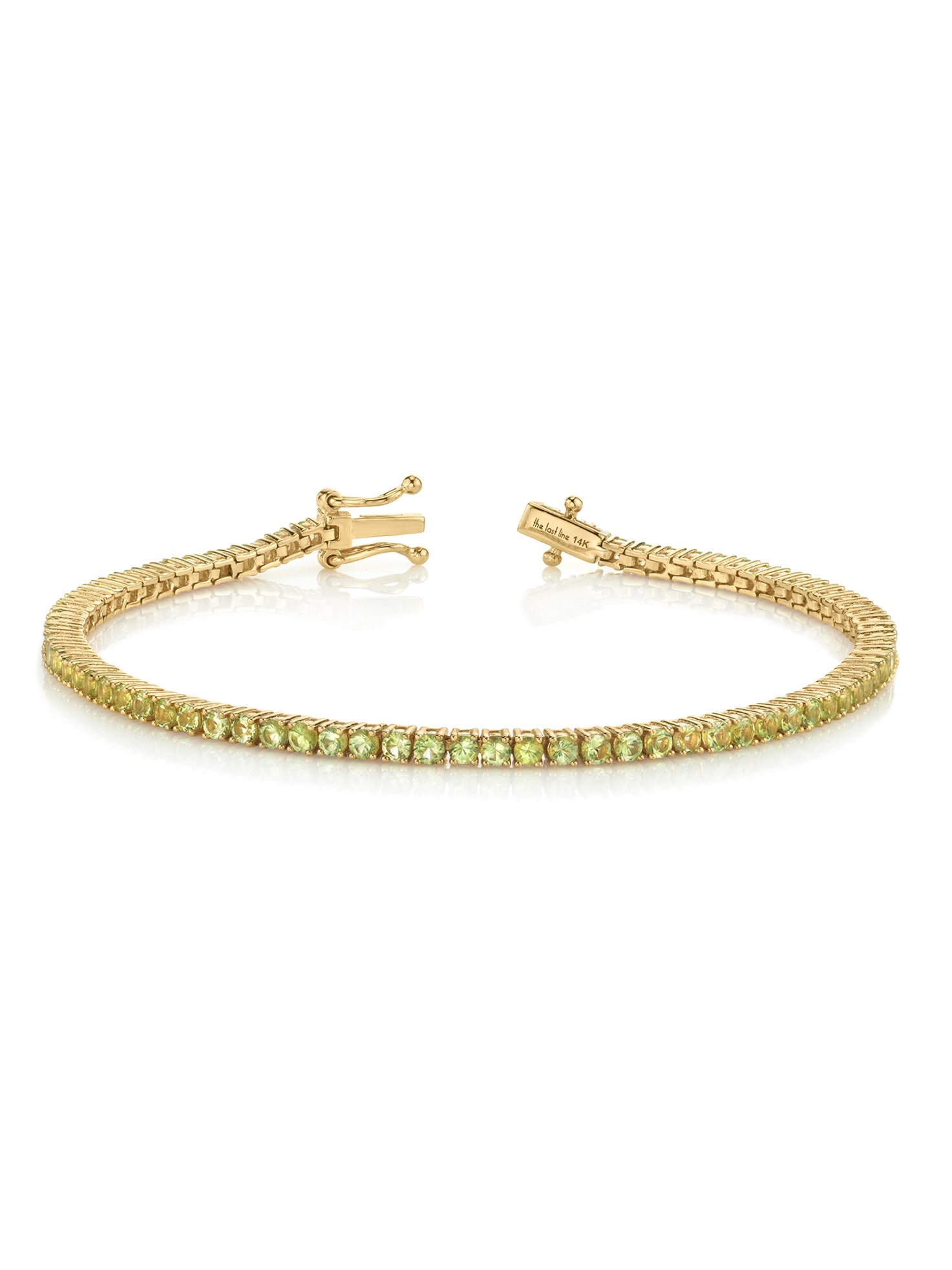 Bracelet Tennis En Or Blanc 14K Avec Péridot Vert Simulé, 2,25 Carats, Neuf Sans Emballage