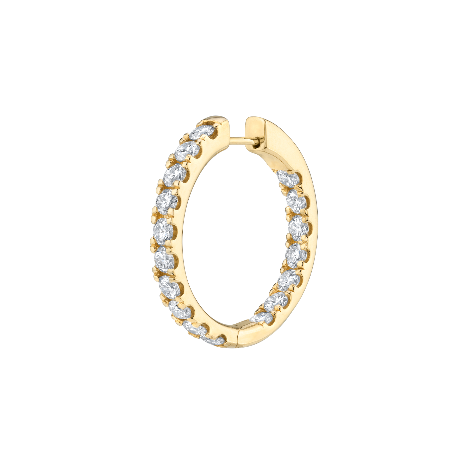Large Ultimate Inside Out Hoop - White Diamond / 14k Yellow Gold – The ...