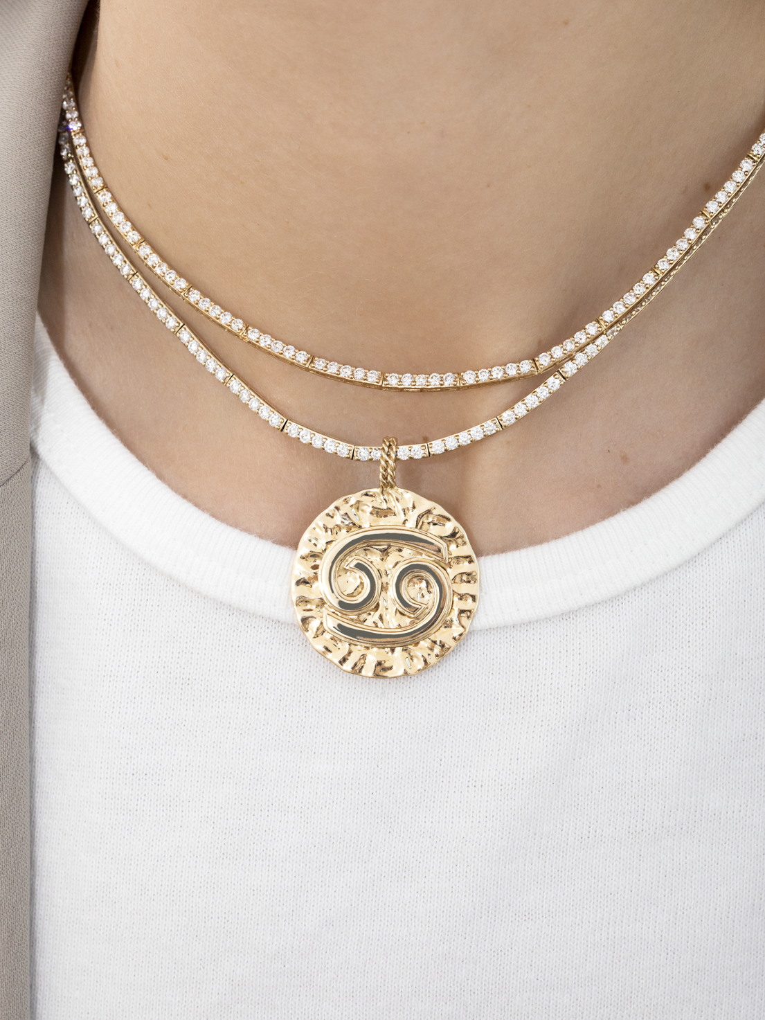 【新品】CDL Eternity Neckless Dainty Eternity Diamond Bezel Tennis Necklace | Caitlyn Minimalist