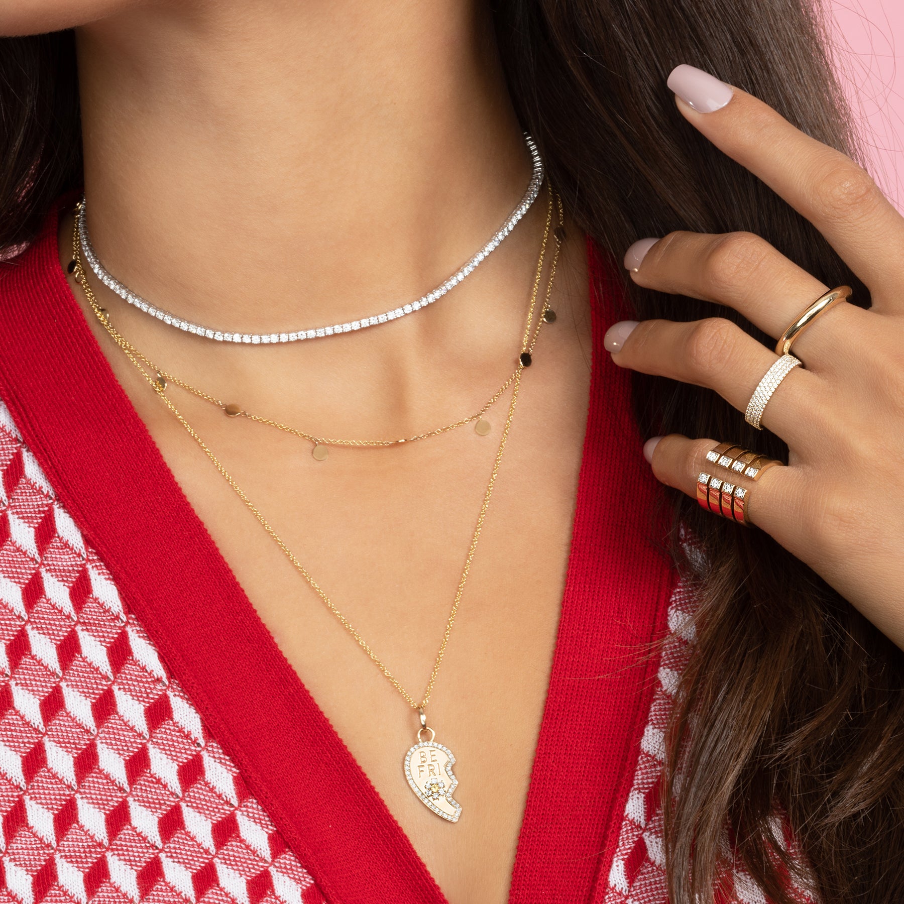 Perfect Collar Tennis Necklace - White Diamond / 14k White